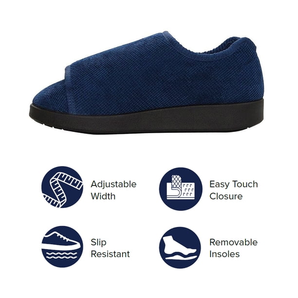 Silverts Adaptive Slippers, Easy Close - Women, Navy Blue 