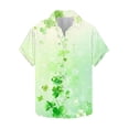 thumbnail image 2 of Blusa y camisa de manga corta con cuello vuelto para hombre Camisa de manga corta estampada para el Día de San Patricio Tops casuales con cuello vuelto Camisa Blusa Tops para hombre, 2 of 5