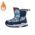thumbnail image 2 of XXWXYD Boy Snow Boots Girls Boys Snow Boots Outdoor Warm Comfortable Non Slip Mid Calf Padded Small Big Kids Winter Shoes for Simple Casual Breathable Shoe(10.5-11 Years,Blue), 2 of 9