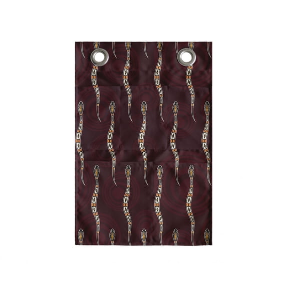 Aboriginal Hanging Pocket Organizer, Abstract Ornamental Snakes on Nested Circles Repetition, Printed Polyester Storage Bag with Pockets, 14" x 20", Dark Fuchsia Multicolor