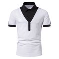 thumbnail image 2 of Njoeus Shirts For Men Golf Shirts For Men Men'S Cotton Zipper Lapel Short Sleeve Undershirts T-Shirt Casual Business Tops Shirt Black Shirts, 2 of 4