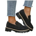thumbnail image 6 of YLYL Women Suede Penny Loafers Chunky Heel Lug Sole Slip on Comfortable Casual Business Work Shoes, 6 of 9