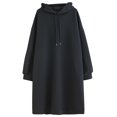thumbnail image 1 of Vestido Irfora Vestido sólido suelto para mujer Sudaderas con capucha con cordón cálido Jersey informal con capucha de manga larga con bolsillos Irfora Vestido, 1 of 5