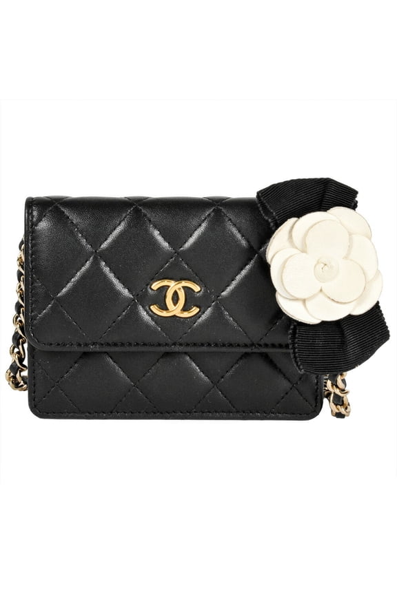 Pre-Owned CHANEL Matelasse Mini Chain Shoulder Bag, Leather, Black, 8-Digit, Coco... (Good)