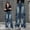 Blue*, variant on OSOLU Children Girls Jeans Cargo Jeggings Autumn Loose Fit Wide Leg Denim Outdoor Comfort Wear Playful Vacation Pants