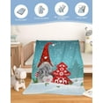 thumbnail image 2 of Christmas Gnomes Santa Throw Blankets, Red Xmas Tree Snowflake Reindeer Soft Fleece Blanket Decorative for Home Sofa Couch Chair Living Bedroom,30x40 Inches, Blue, 2 of 6