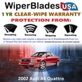 thumbnail image 2 of 2002 Audi A6 Quattro Beam Wiper Blades Wipers w/1yr Warranty (Set of 3) w/Rear Wiper (WiperBladesUSA), 2 of 5