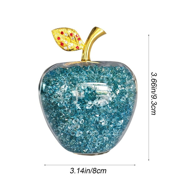 CuiLiyq Crystal Fruits Figurine, Artificial Glass Fruits Shaped Home Decor Filled with Fake s Fruits Art Crafts Ornament Christmas Eve Gifts for Kids (Blue)