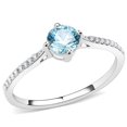 thumbnail image 1 of Alamode DA019-5 Bague en Acier Inoxydable Poli pour Femmes avec Grade AAA CZ en Bleu Mer - Taille 5, 1 of 1