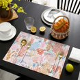 thumbnail image 3 of Coral Reef Inspired Placemats Set of 6, Flax Heat Resistant Table Mats, Wrinkle Free Machine Washable, Featuring Starfish, Seashells, and Marine Creatures for Nautical Summer Decor, 3 of 5