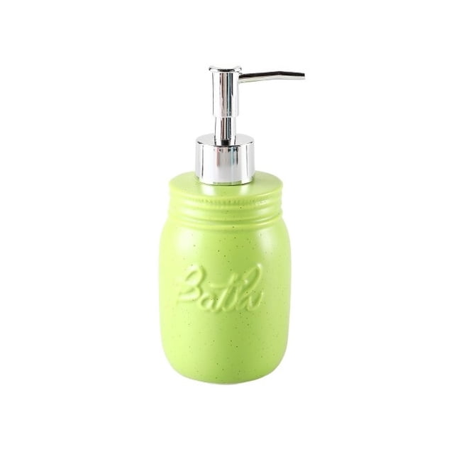 Dispensador de jabón de 10,1 oz Tarro de cerámica con bomba plateada Dispensador de loción y jabón Jabón líquido lindo y compacto o loción corporal for manos Dispensador recargable