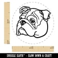 thumbnail image 2 of English Bulldog Head Self-Inking Rubber Stamp Ink Stamper - Sky Blue Ink - Mini 1/2 Inch, 2 of 7