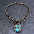 thumbnail image 2 of Natural Tibetan Turquoise Gemstone Copper Wire Wrap Jewelry Necklace 18", 2 of 4