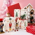 thumbnail image 6 of Christmas Reversible Wrapping Paper Roll - Gift Wrap with Nutcracker, Tree & Polka Dot for Christmas, New Year Celebration, Holiday, Party - Mini Roll - 17 Inch x 33 Feet, 6 of 14