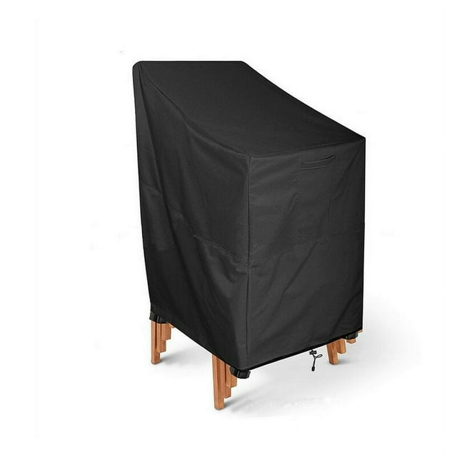 Funda para silla de jardín, funda impermeable para silla, funda para capó de muebles de jardín, funda protectora para sillas apilables, impermeable, resistente al viento, a prueba de desgarros, funda