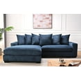 thumbnail image 2 of US Pride Furniture Luxe Oversized Two-Piece Sectional Couches for Living Room L Shaped Sofa with Chaise Upholstered with Corduroy Fabric Facing Left Black, 2 of 4
