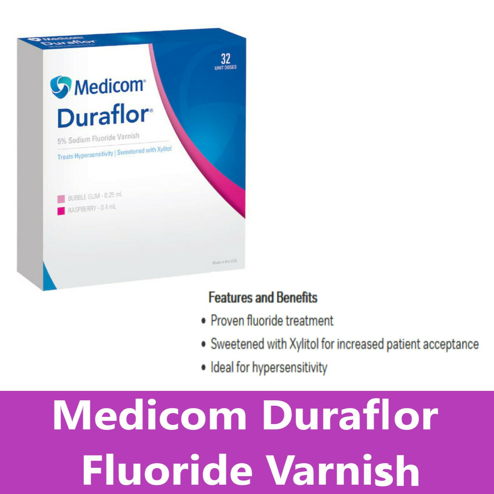 DURAFLOR 5 SODIUM FLUORIDE VARNISH Raspberry , 0.4 mL Unit