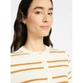 thumbnail image 5 of Time and Tru Women's Striped Henley with Long Sleeves, Sizes XS-XXXL, 5 of 6