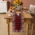 thumbnail image 2 of Red Plaid Christmas Table Runner 60 Inches Long Farmhouse Dress Scarves, Xmas Tree Snowflake Poinsettia Dining Tablerunner for Coffee Table/Kitchen Island/Party Décor, 13" x 60", 2 of 8