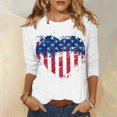 thumbnail image 2 of MEICHEN 4Th of July Shirts Women Patriotic Shirt American Flag 3/4 Sleeve Tops Memorial Independence Day Top Outfit Summer 250th Anniversary Tops, 2 of 5