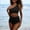 A834 Black, variant on Two Piece Bikini Set for Women Scalloped Trim One Shoulder High Waisted Bathing Suit Flattering Cut Out Stretchy Swimwear for Pool Party