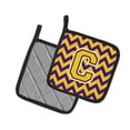 thumbnail image 2 of Carolines Treasures CJ1041-CPTHD Letter C Chevron Purple and Gold Pair of Pot Holders, 7.5HX7.5W, multicolor, 2 of 2