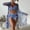 Blue, variant on Bathing Suit for Women 3 Piece Swimsuit Set Drawstring Bikini Set Long Sleeve UPF Cover Up Boho Boy Short Swimwear Set Clearance