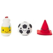 Hallmark Happy Go Luckys Toddler Toys, Small Stuffed Animals, Soccer Ball, Set of 3