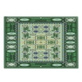 thumbnail image 1 of Afghan Cutting Board, Oriental Culture Arrangement of Geometric Shapes Rhombuses and Circles Illustration, Decorative Tempered Glass Cutting and Serving Board, Large Size, Multicolor, by Ambesonne, 1 of 1