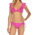 thumbnail image 6 of Women's Raisins C710003 Seychelles Solids Palisade Halter Bikini Swim Top (Hot Shot Pink XL), 6 of 7