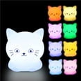 thumbnail image 2 of Cat Night Light 700Mah Usb Recargable Cat Lámpara Led Con Luz Colorida Cuidado De Los Ojos Cat Nursery Light Cute Kitten Nightlight Decoración Para Habitación De Bebé Dormitorio Sala De Estudio Noticed HA016780-00, 2 of 7