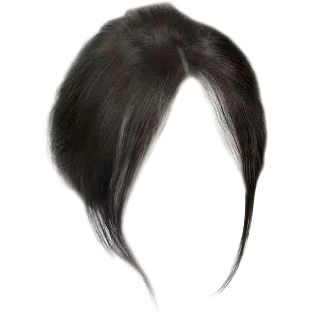 Yanonmyfd Natural Clip Bangs Hair Piece, 9.8 Inch Breathable Human Hair Topper, Realistic Bangs for Women, Dark Brown
