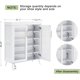 thumbnail image 2 of 5 - tier shoe gabinete con glass doors, adjustable estantes, grande almacenamiento para hallway y sala de estar (blanca), 2 of 7
