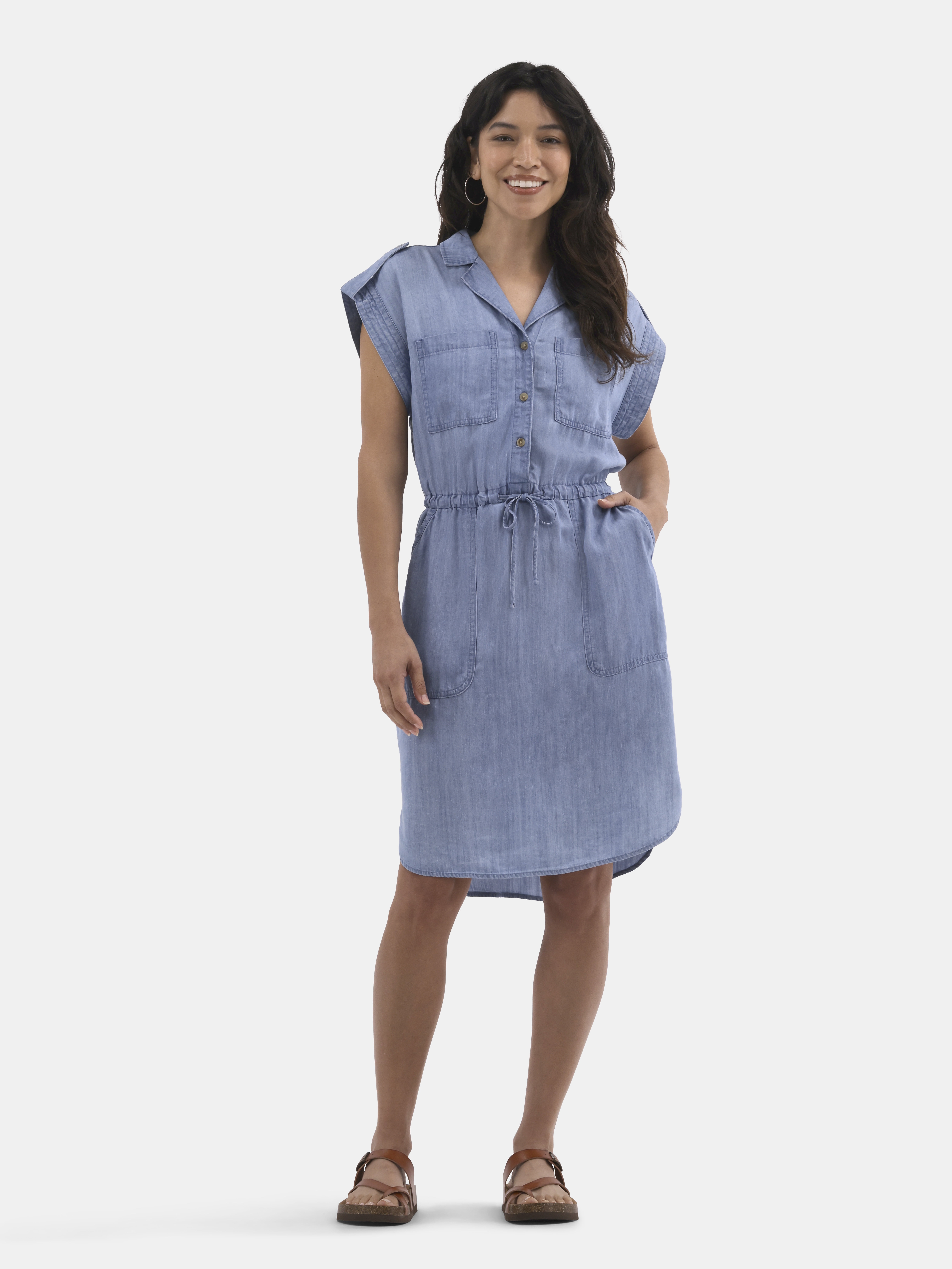 Time and Tru Women's Utility Shirt Dress, Sizes XS-XXXL
