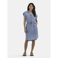 thumbnail image 2 of Time and Tru Women's Utility Shirt Dress, Sizes XS-XXXL, 2 of 4