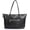 Black, variant on CoCoMangos Tote Bag for Women with Zipper Vegan Leather Handbag with Trolley Sleeve Travel Weekender Carryall Bag