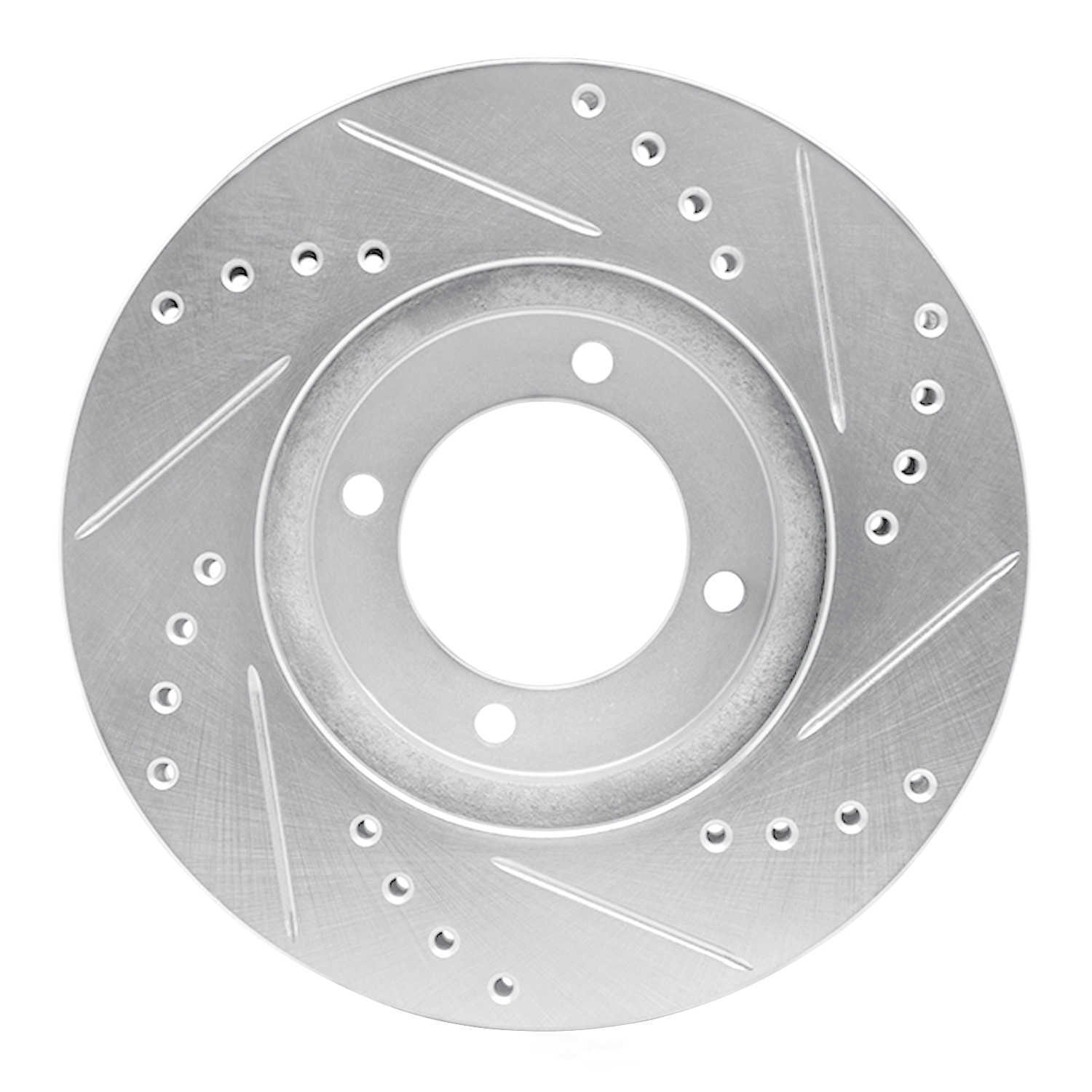 Dynamic Friction Company 631-76024L DFC Brake Rotor - Drilled And Slotted - Silver