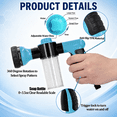 thumbnail image 4 of Dog Wash Hose Sprayer Nozzle with Soap & Shampoo Dispenser, 8 Spray Patterns High Pressure Garden Hose Nozzle for Pet Bathing, Watering & Cleaning, 4 of 8