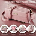 thumbnail image 4 of Allytechgroup Wallet Case for iPhone 11 with Credit Card Slot, RFID Blocking PU Leather Flip Case with Shoulder Strap Wrist Strap Compatible with MagSafe Shockproof Full Body Cover, Pink, 4 of 13