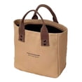 thumbnail image 1 of Bolso de mano de lona para mujer, bolsa de compras con cierre de cremallera, bolso de mano para todo, bolso de lona para viajes, trabajadores de Caqui, 1 of 8