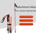 thumbnail image 4 of Canne de Randonnée en Alliage d'Aluminium Léger Rouge avec Design Pliable en 5 Sections et Extensible, Poignée Ultra-Courte pour Escalade en Plein Air, Voyages et Aventures de Randonnée – Support Durable et Ajustable pour Tous, 4 of 5