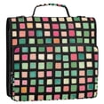 thumbnail image 5 of FORMRS Zipper Binder with Shoulder Strap 2-inch Ring 500 Sheet Capacity File Bag, Green Block Pattern, 5 of 5