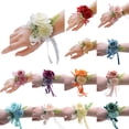 thumbnail image 7 of AYYUFE 3PCS Wrist Flower Non-Fading Multi-color Decorate Elegant Bride Groom Fake Wrist Corsage for Party Sky Blue, 7 of 7
