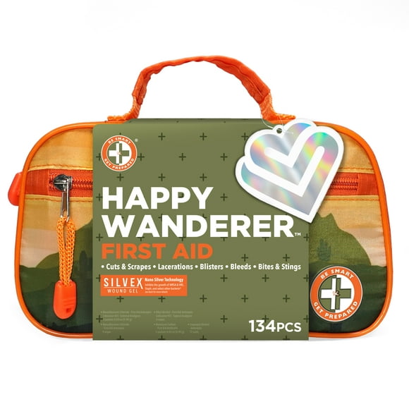Be Smart Get Prepared Outdoor First Aid - Happy Wanderer, 134 Pcs