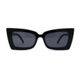 thumbnail image 1 of Womens Mod Squared Cat Eye Plastic Gothic Sunglasses All Black, 1 of 4