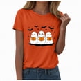 thumbnail image 2 of Towmus Women Halloween Shirt Ghost Reading Books Graphic Crew Neck Short Sleeve T-Shirts Tops, 2 of 7