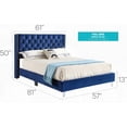 thumbnail image 2 of Navy Blue Full Upholstered Transitional Bed - Sturdy & Durable, 2 of 6