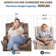 thumbnail image 5 of Oversized Recliner Chair for Adults, Double Power Recliner Chair with Heat Therapy and Massage, Living Room Single Sofa Seat 180 Degrees Lying Flat Recliner Electric Lounge Chair, Beige Brown, 5 of 13