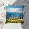 thumbnail image 2 of Patifu Mountain Wind Turbines Blue Sky Graphic Decorative Throw Pillow Cover for Home Couch Living Room Bed Sofa - Short Plush Pillowcase Home Furnishing 18x18in, 2 of 5