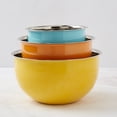 thumbnail image 5 of INFUSE 3-Piece Stainless Steel Mixing Bowls Set, Nesting Metal Prep Bowls for Kitchen, Orange Yellow Aqua, 5 of 8